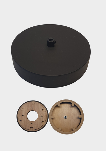 Olivios Design Plafondplaat hout zwart met bajonetsluiting voor makkelijke montage